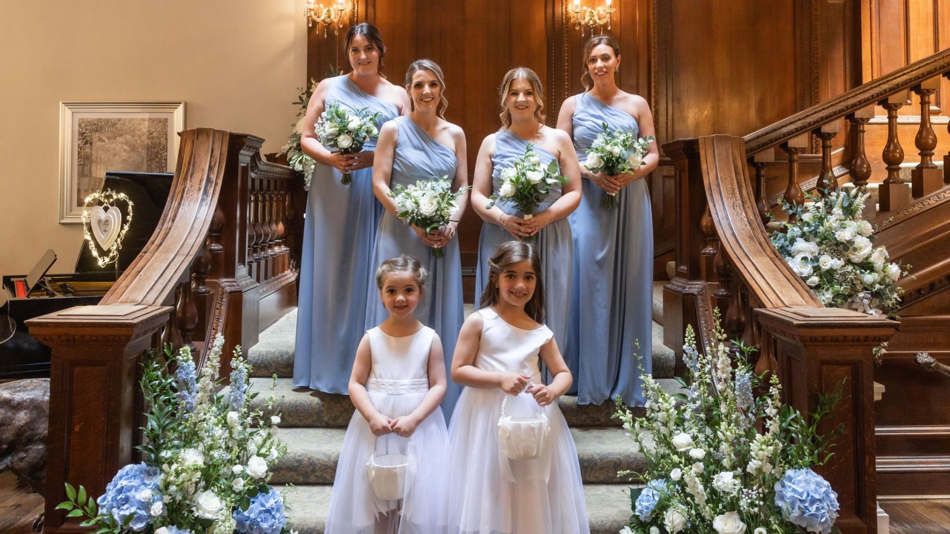 Blue Hydrangeas Stair Flowers at Bourton Hall