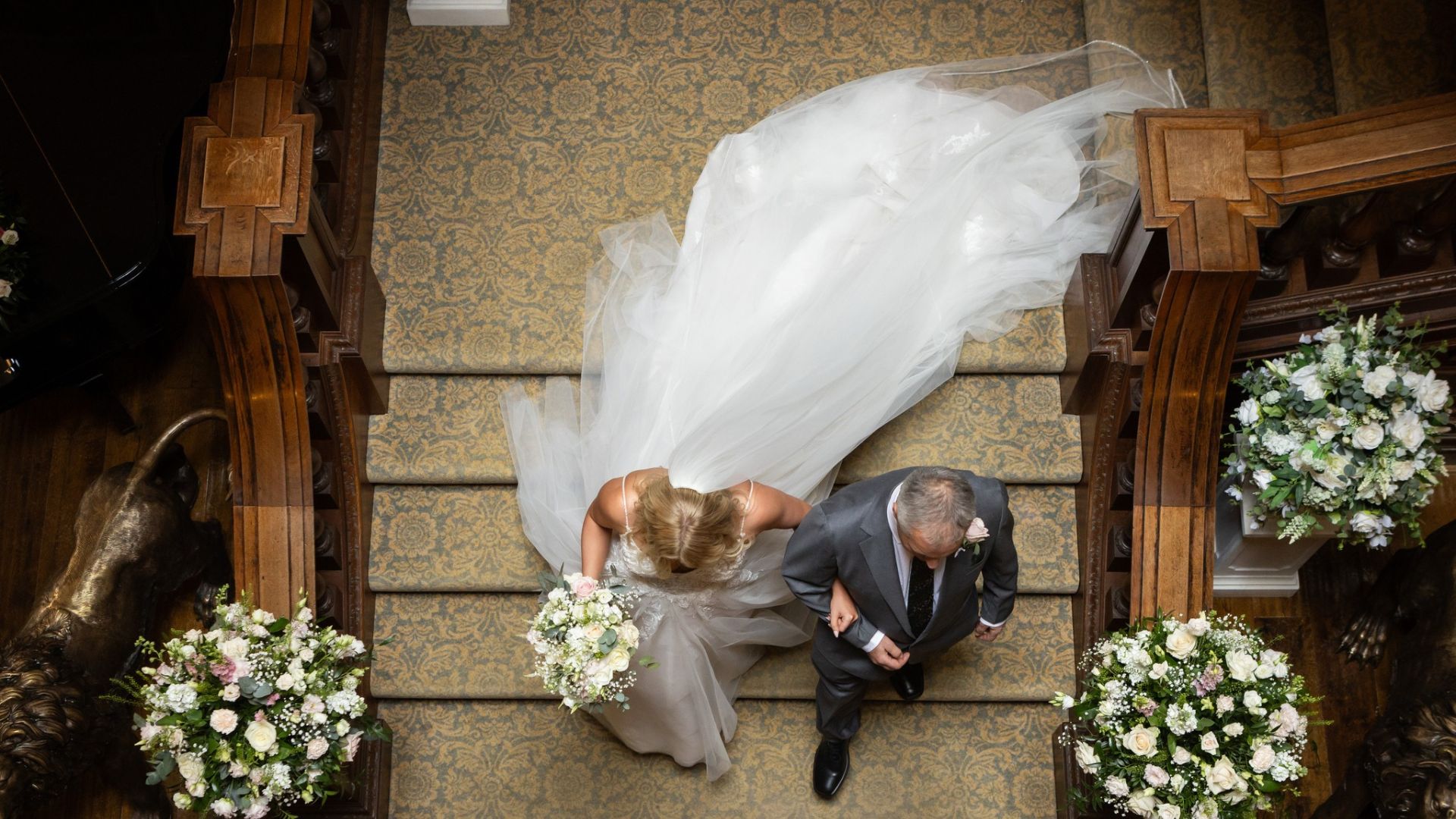Bourton Hall Staircase with Flower Bombs