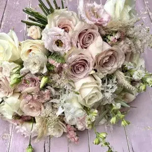 Dusty pink wedding bouquet